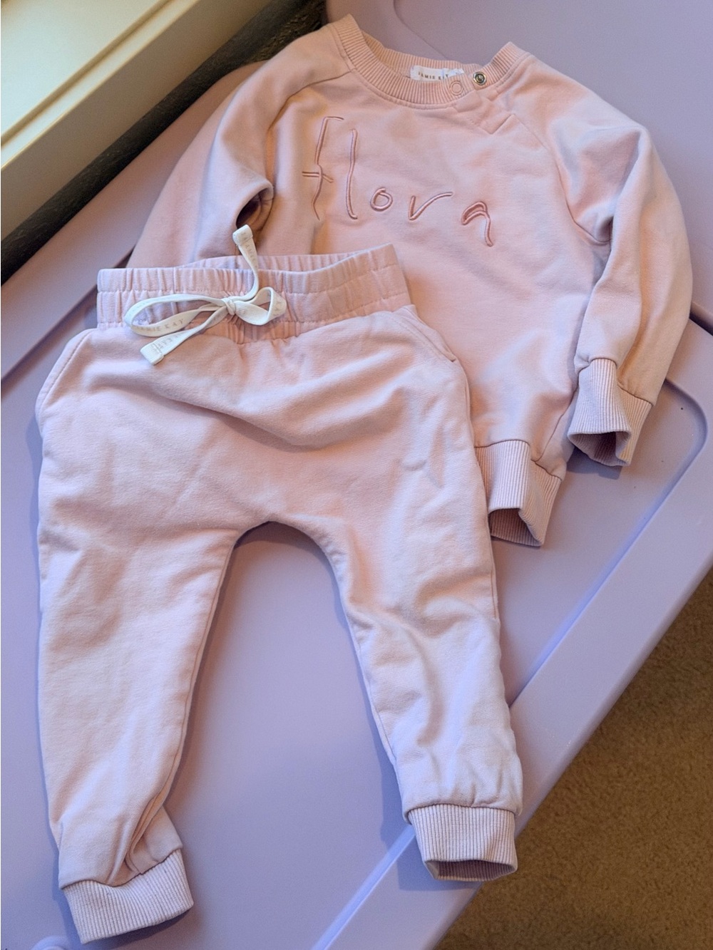Jamie Kay 1 YR Pale Pink Kids Sweatshirt & Joggers Set